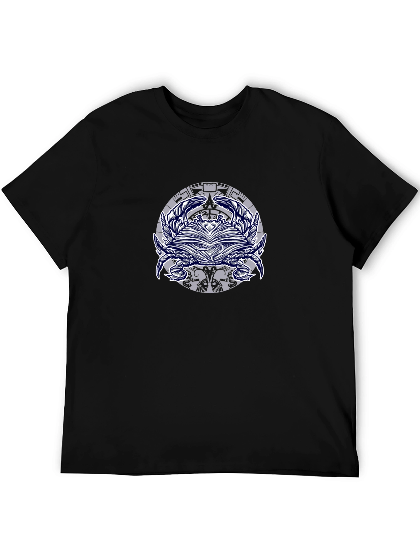 Graphic Print Mens Black T-Shirt