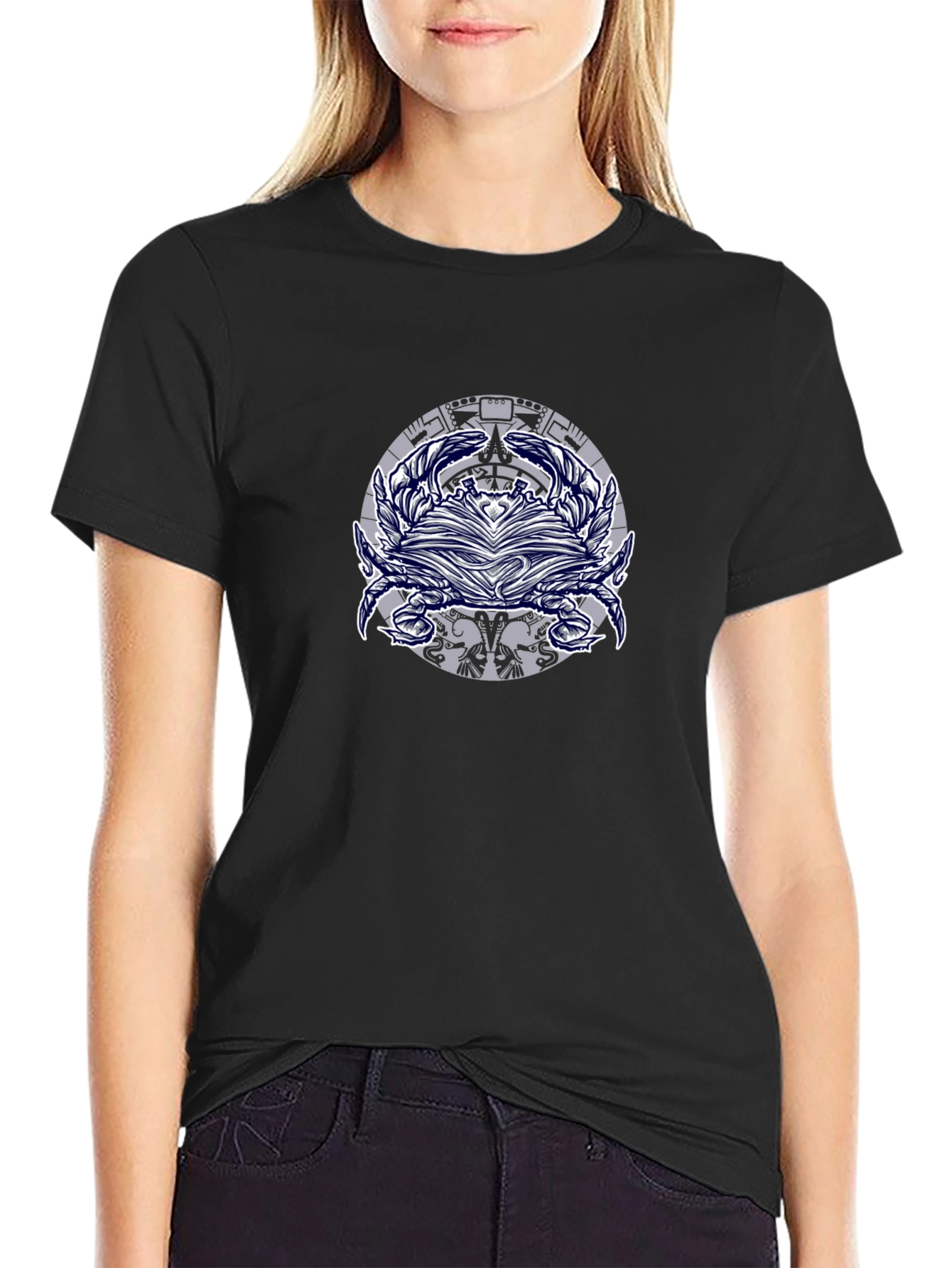 Graphic Print Mens Black T-Shirt
