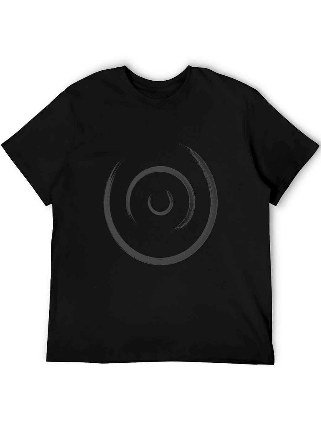 Mens Black Graphic Tee - Abstract Circle Design