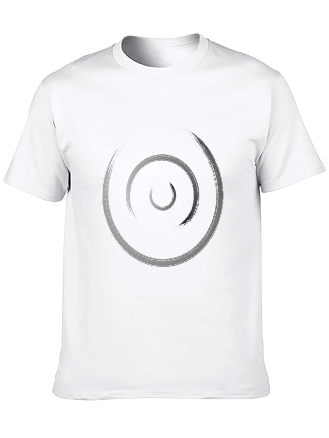 Mens Black Graphic Tee - Abstract Circle Design