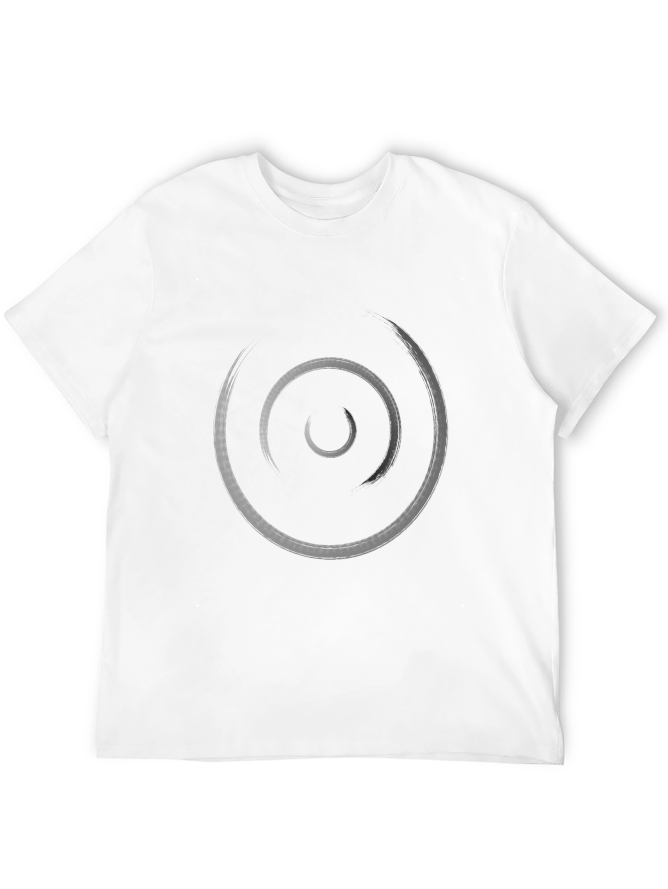 Mens Black Graphic Tee - Abstract Circle Design