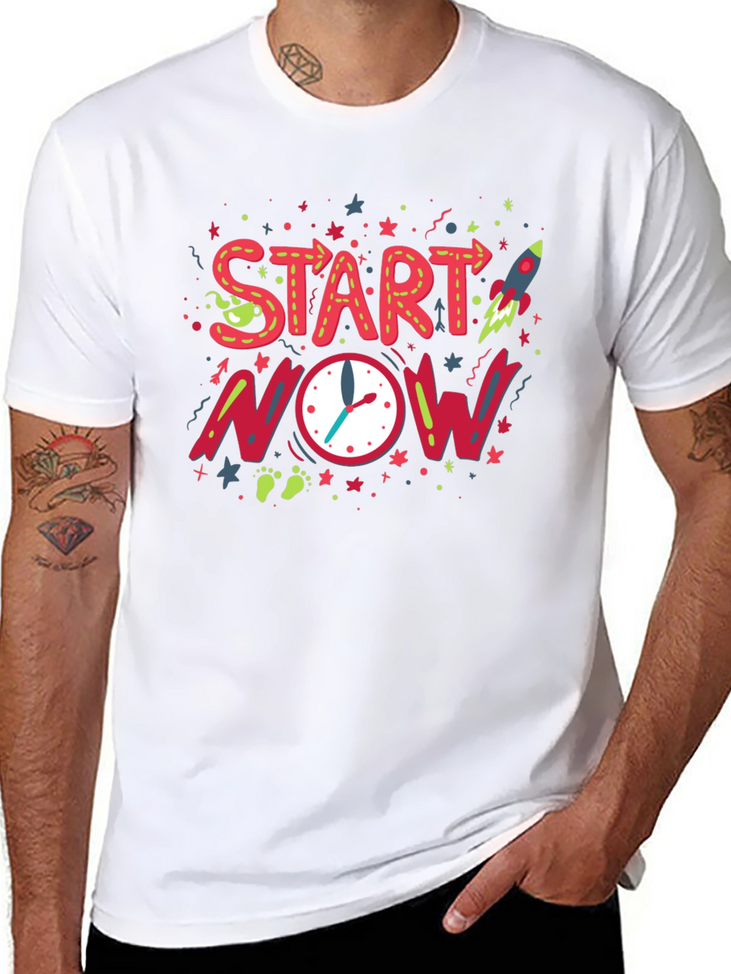 Start Now Graphic Tee - Motivational Design