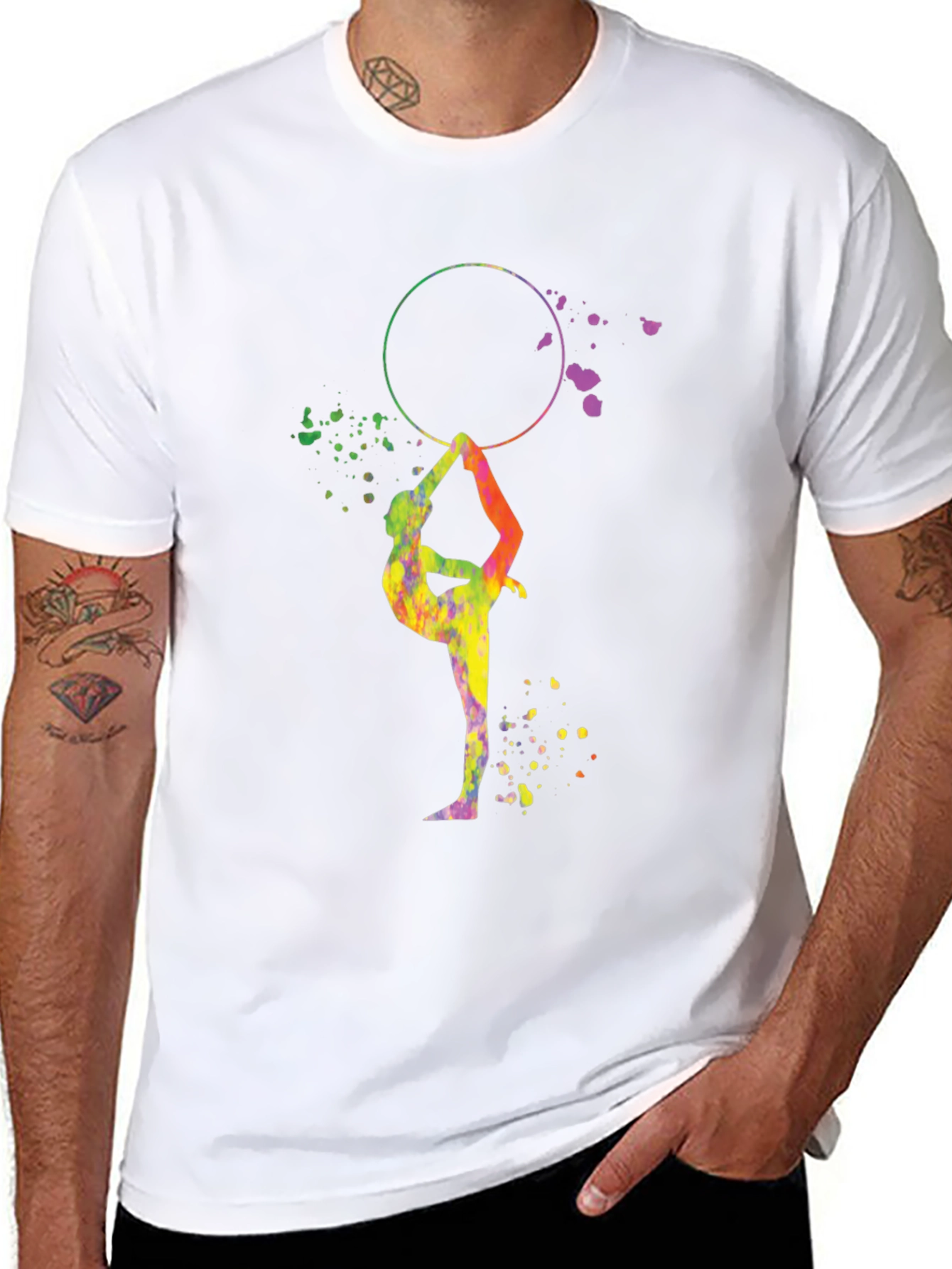 Rhythmic Gymnast T-Shirt - Colorful Watercolor Design
