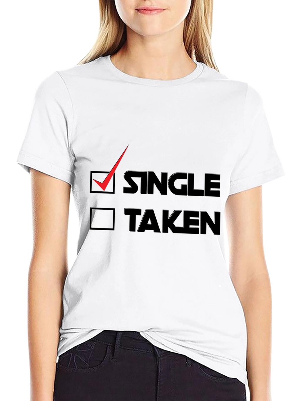 Single Checkbox Graphic Tee - Black Cotton T-Shirt