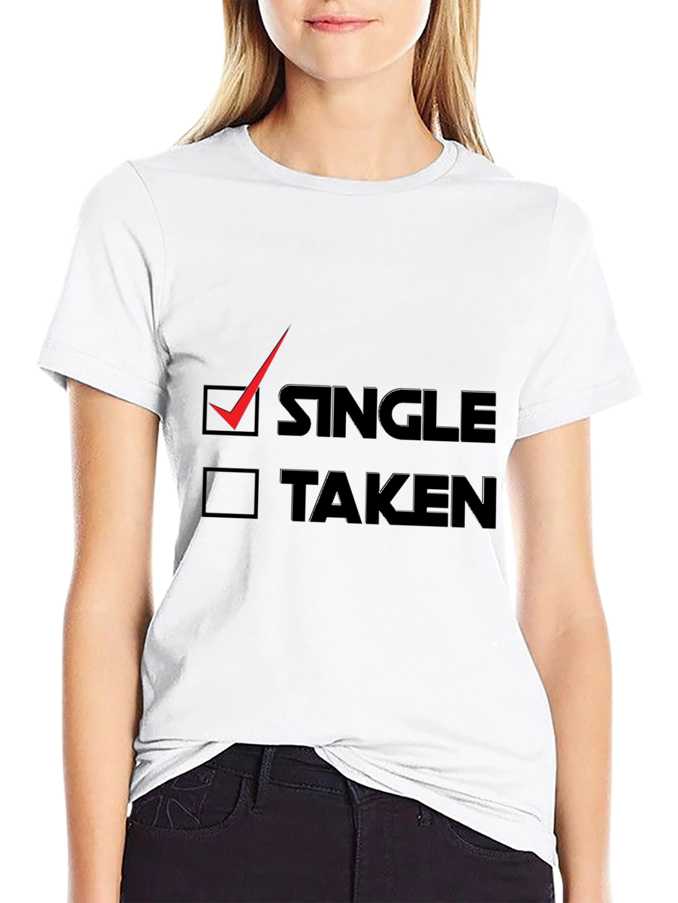Single Checkbox Graphic Tee - Black Cotton T-Shirt