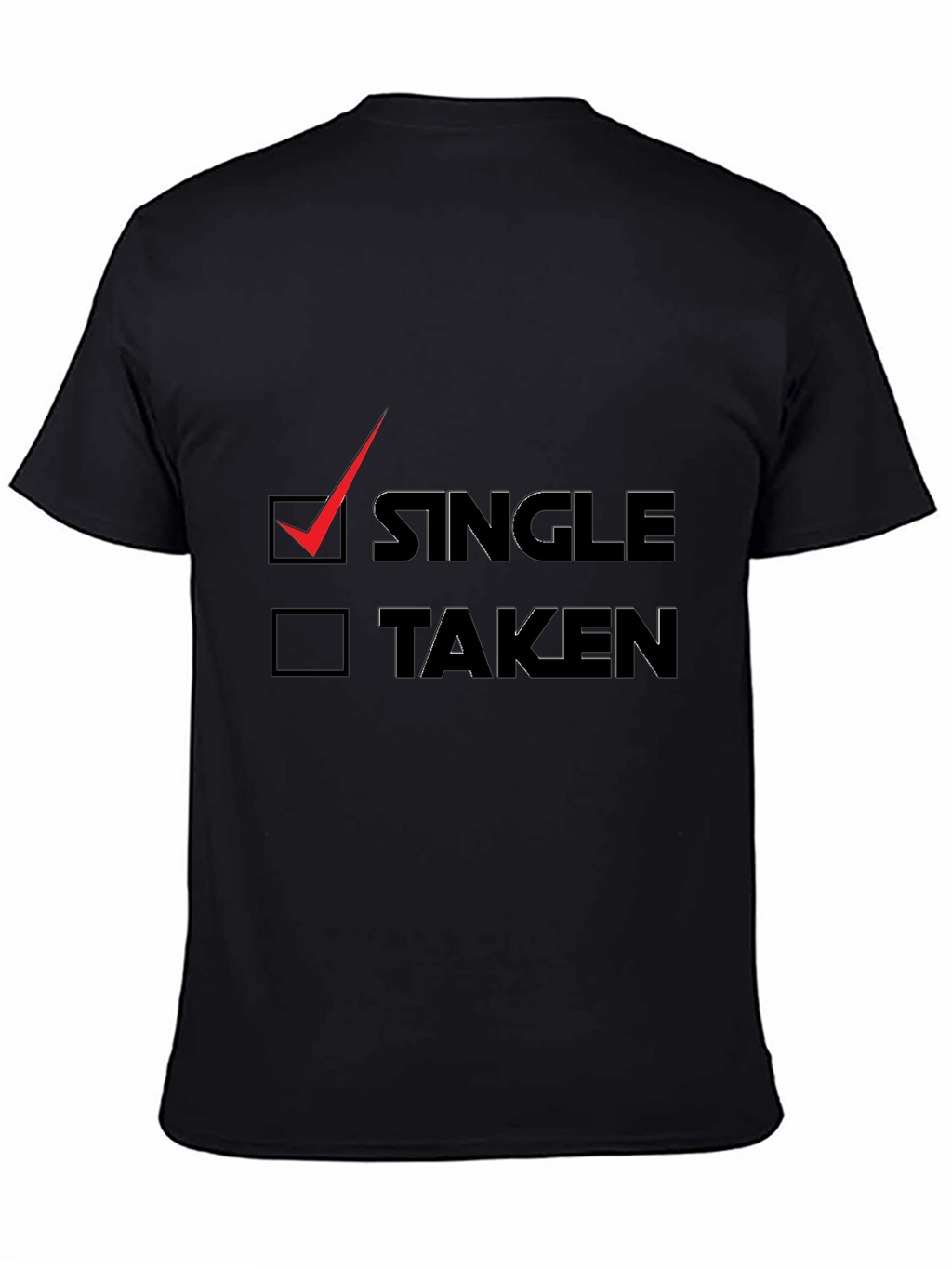 Single Checkbox Graphic Tee - Black Cotton T-Shirt
