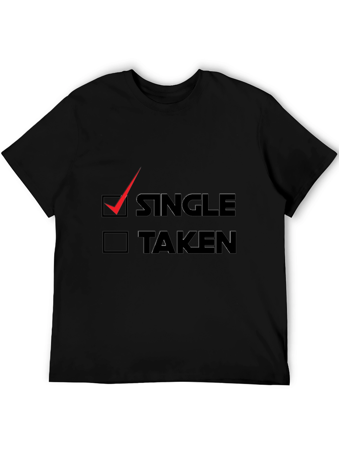Single Checkbox Graphic Tee - Black Cotton T-Shirt