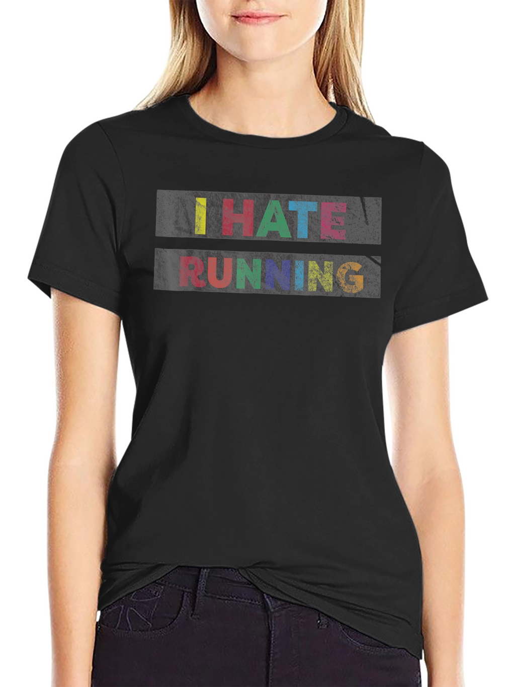 I Hate Running Graphic Tee - Funny Novelty Shirt