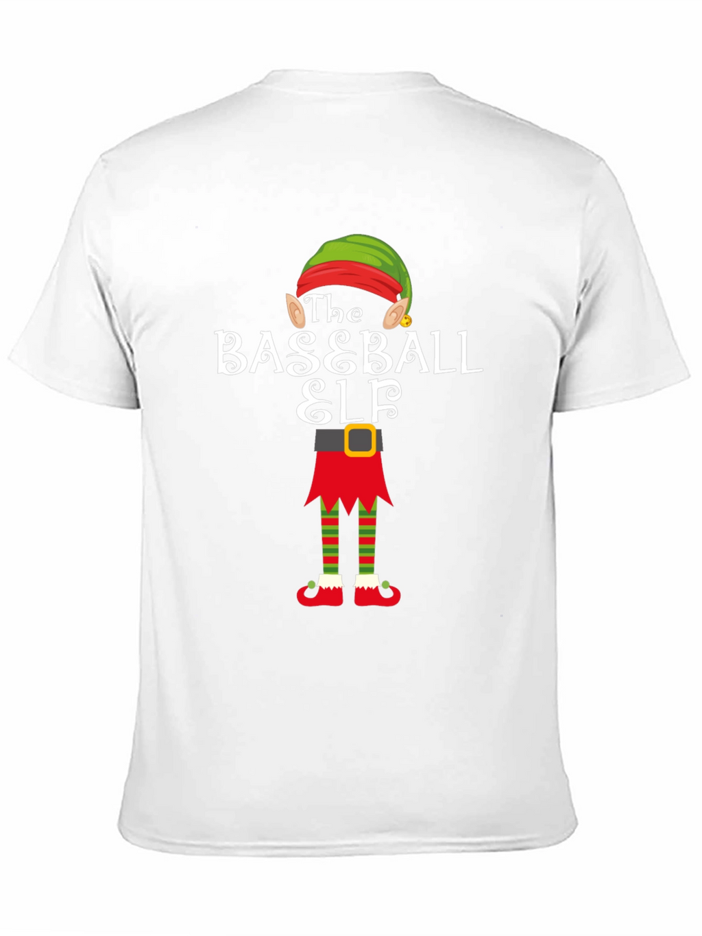 Baseball Elf Holiday T-Shirt - Christmas Team Spirit Tee