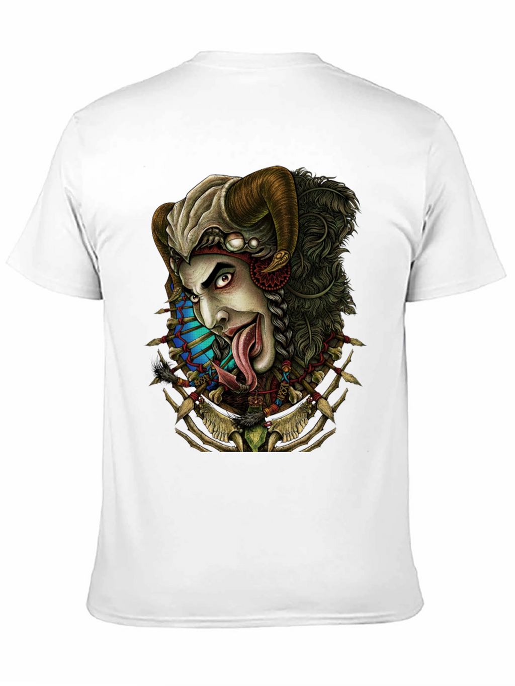Horned Devil Graphic Print Black T-Shirt
