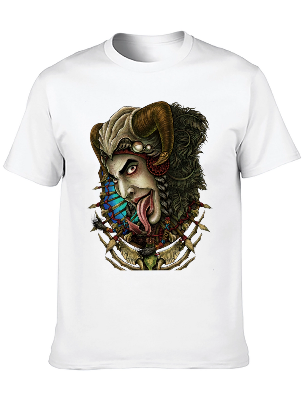 Horned Devil Graphic Print Black T-Shirt