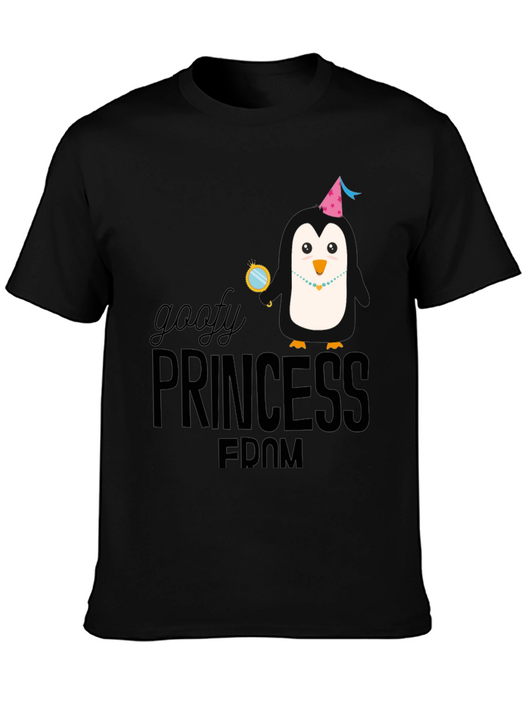 Goofy Princess FDOM Black T-Shirt Penguin