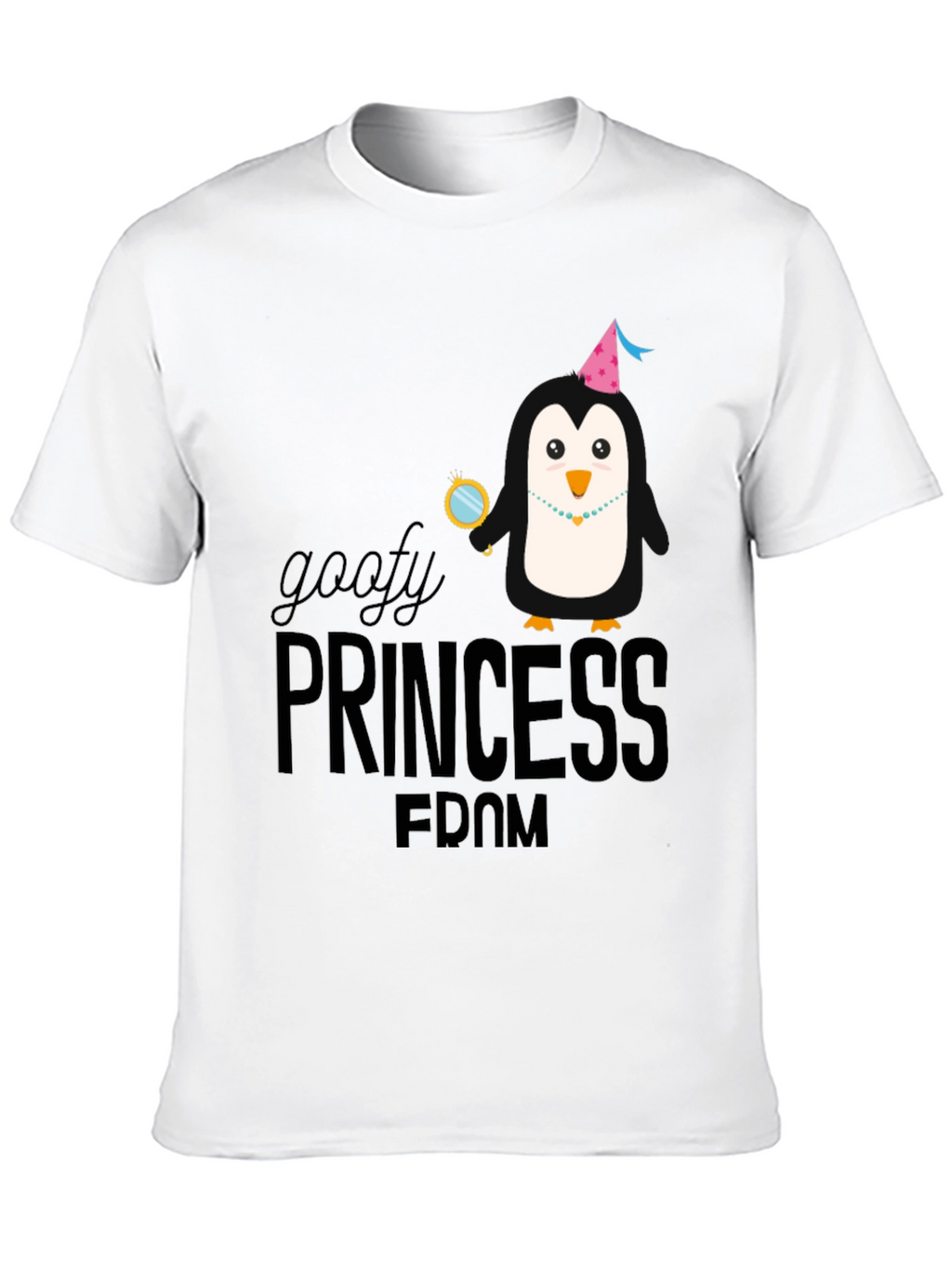 Goofy Princess FDOM Black T-Shirt Penguin