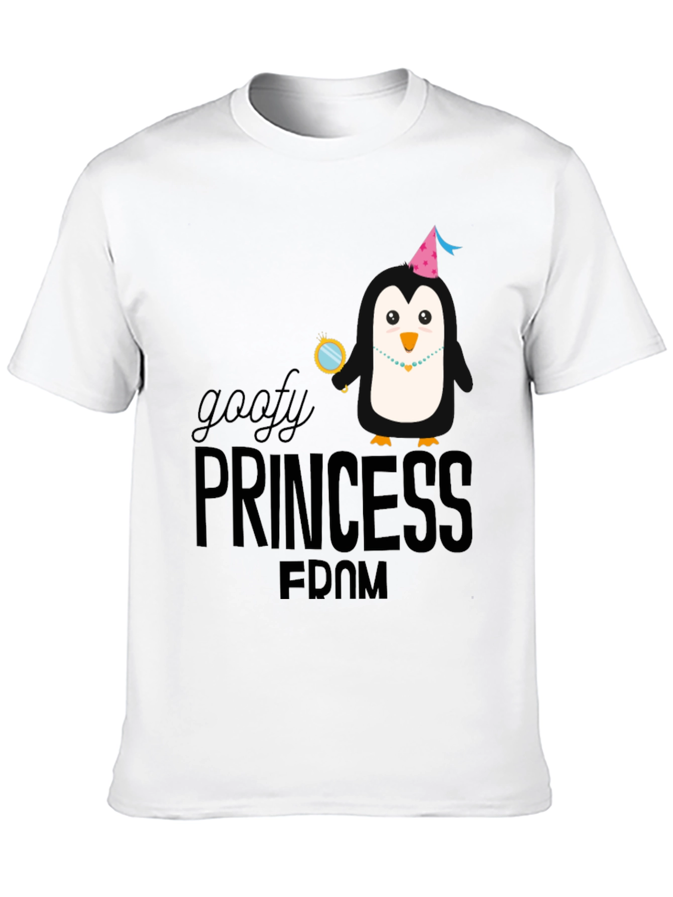 Goofy Princess FDOM Black T-Shirt Penguin