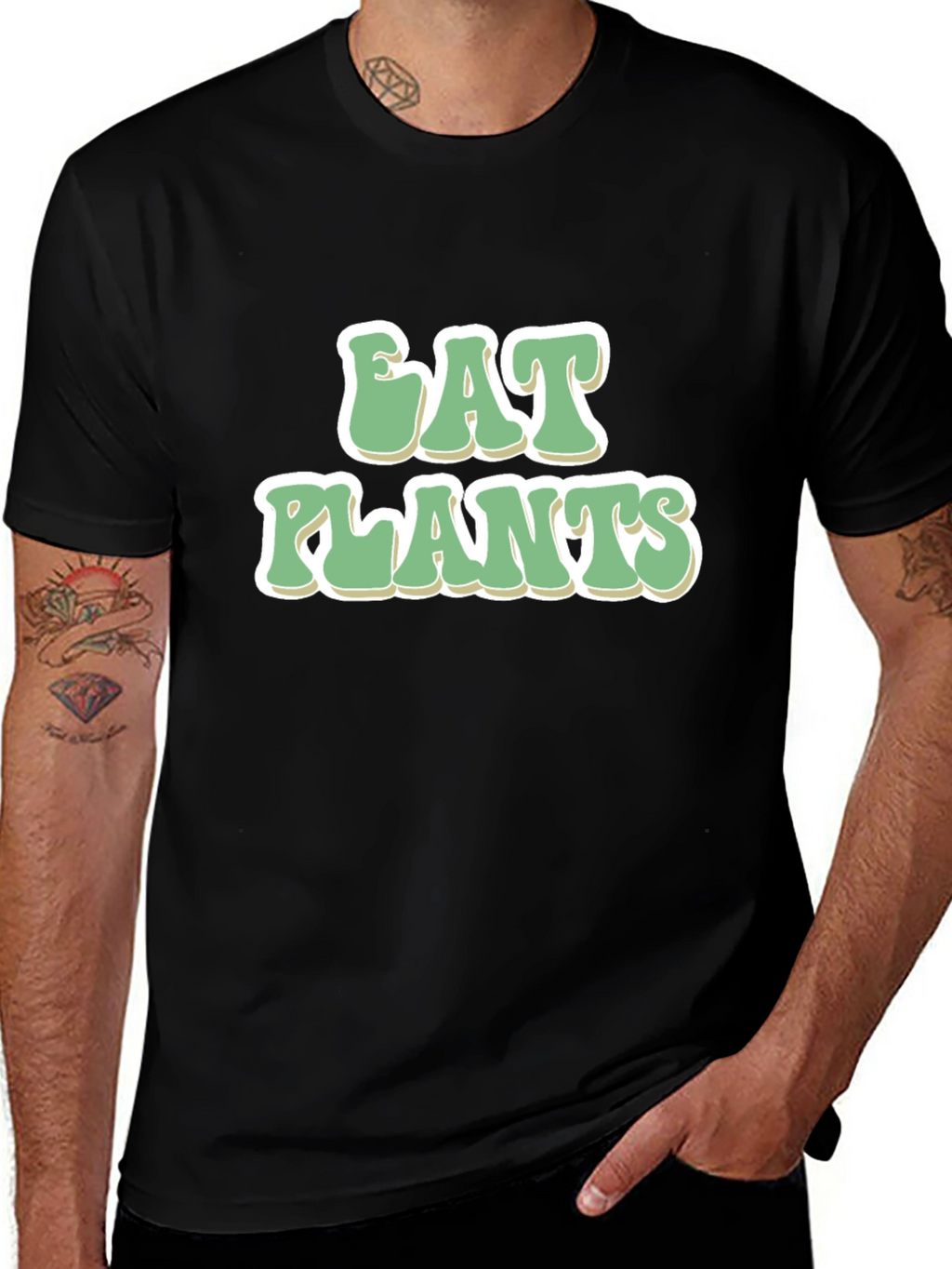 Eat Plants Graphic Tee - Vegan Friendly Cotton T-Shirt