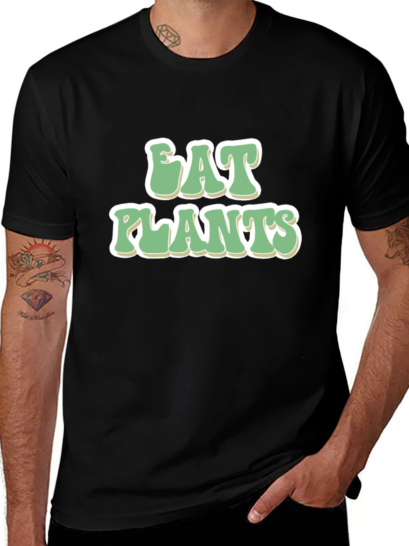 Eat Plants Graphic Tee - Vegan Friendly Cotton T-Shirt