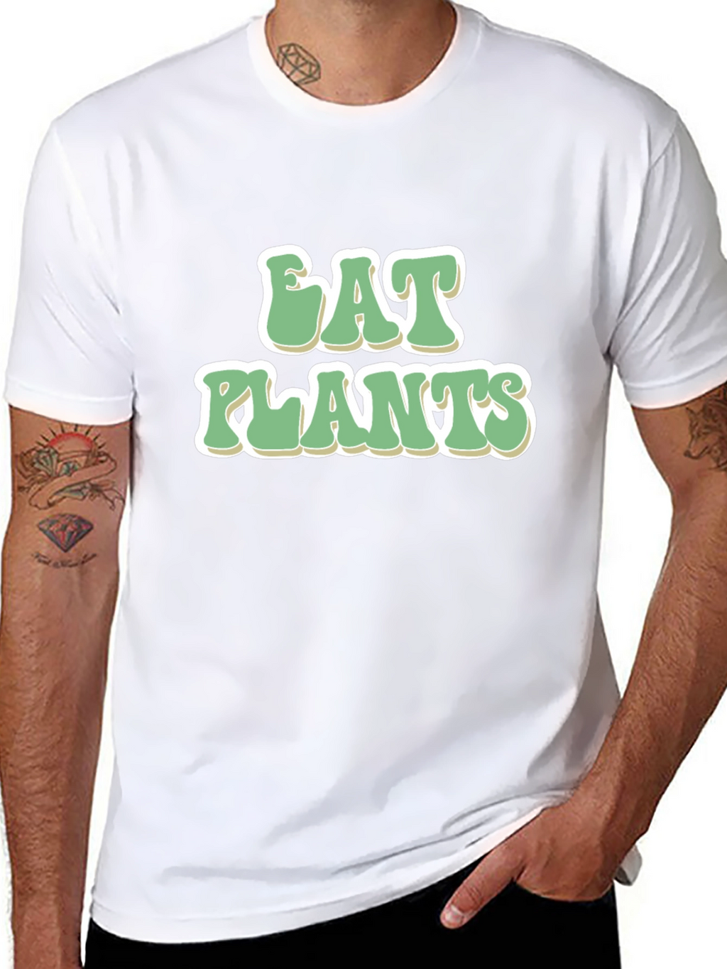 Eat Plants Graphic Tee - Vegan Friendly Cotton T-Shirt