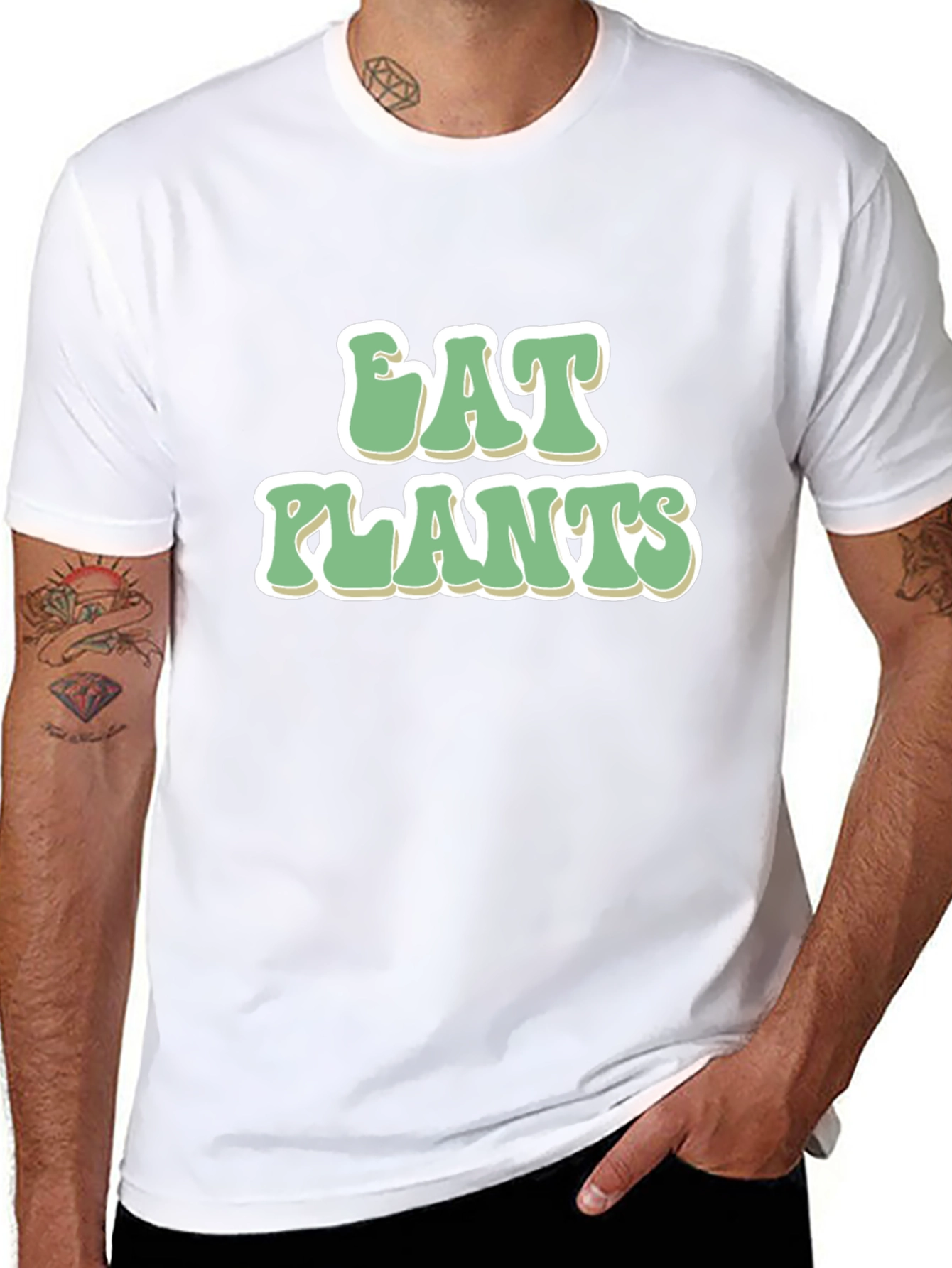 Eat Plants Graphic Tee - Vegan Friendly Cotton T-Shirt
