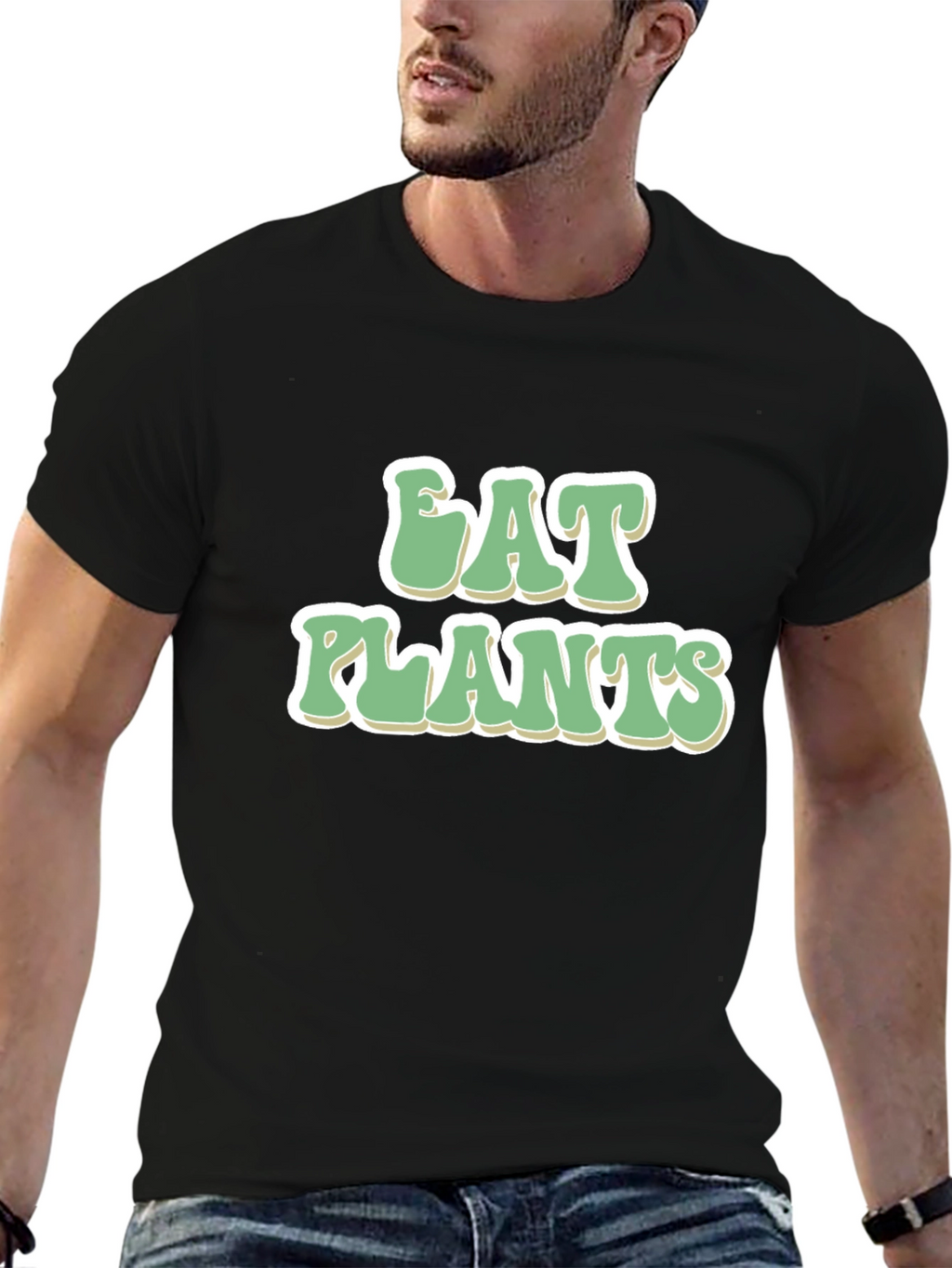 Eat Plants Graphic Tee - Vegan Friendly Cotton T-Shirt