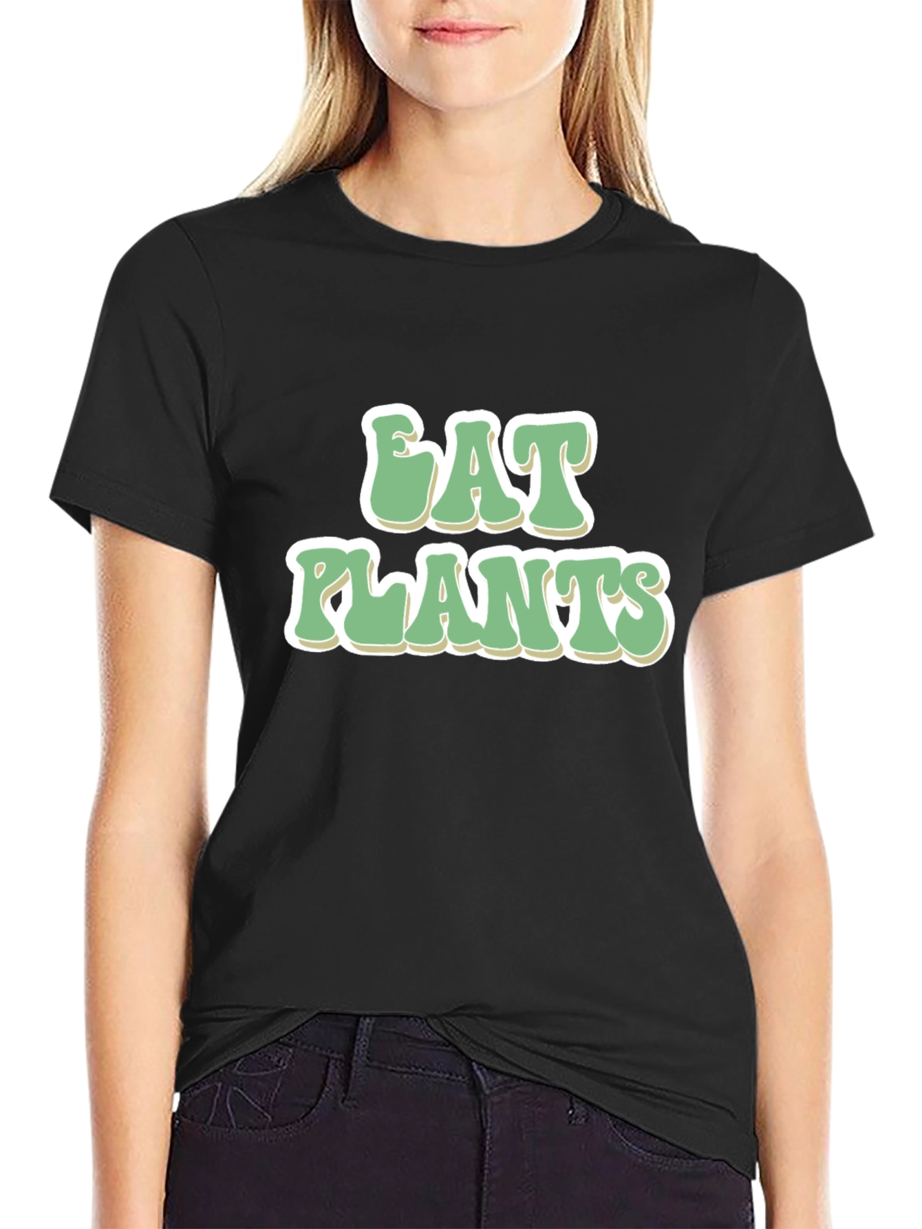 Eat Plants Graphic Tee - Vegan Friendly Cotton T-Shirt