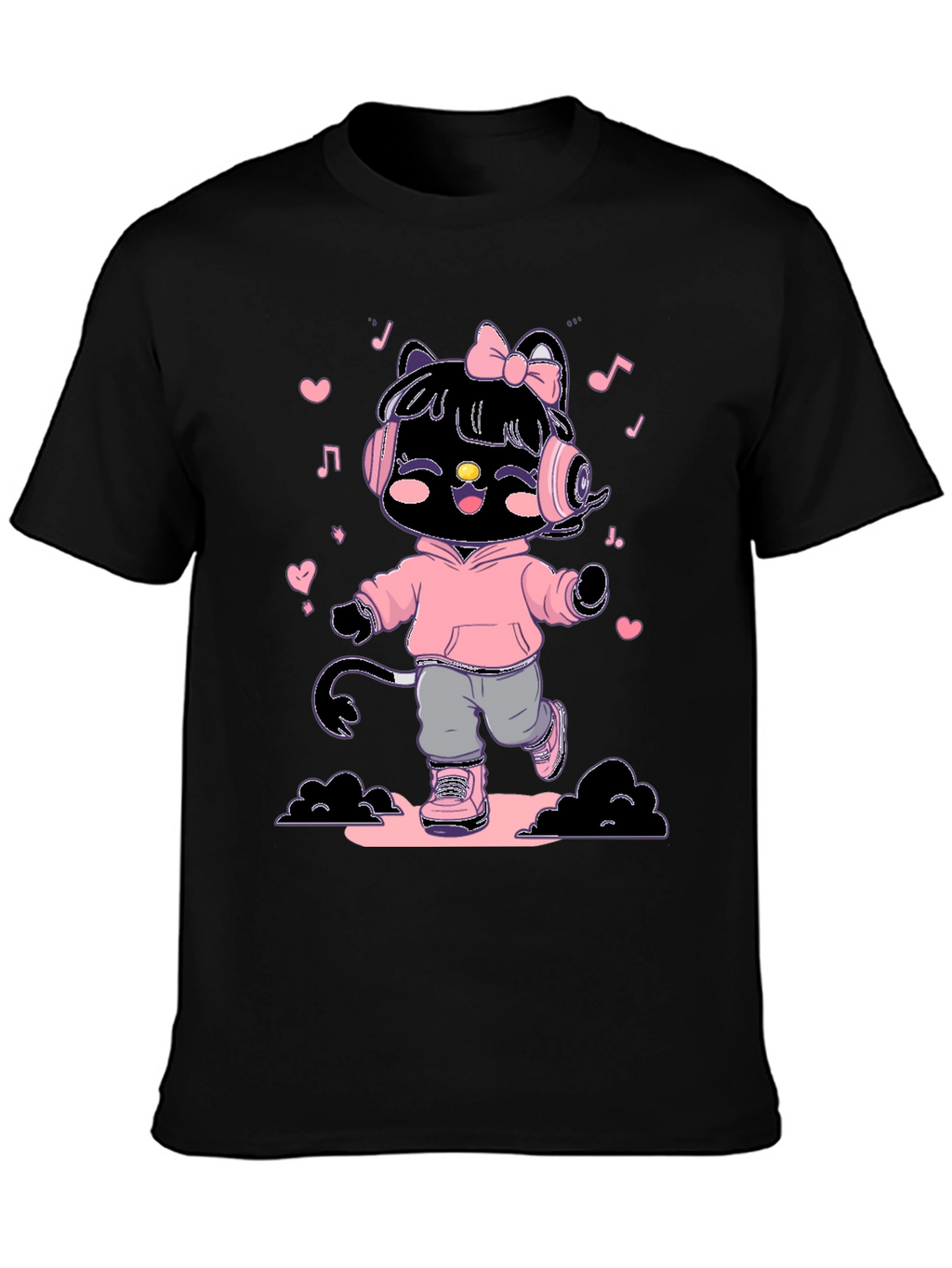 Cute Kitty DJ Graphic T-Shirt