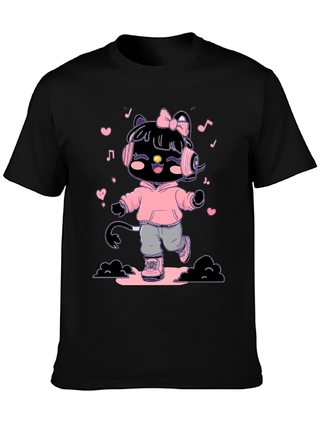 Cute Kitty DJ Graphic T-Shirt