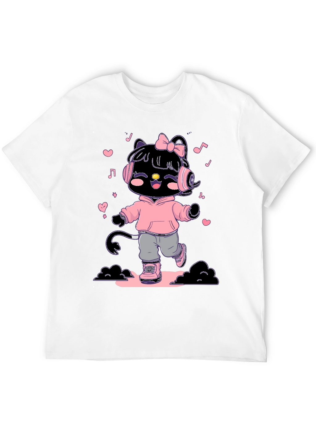 Cute Kitty DJ Graphic T-Shirt
