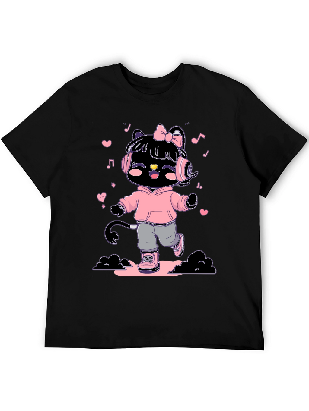 Cute Kitty DJ Graphic T-Shirt