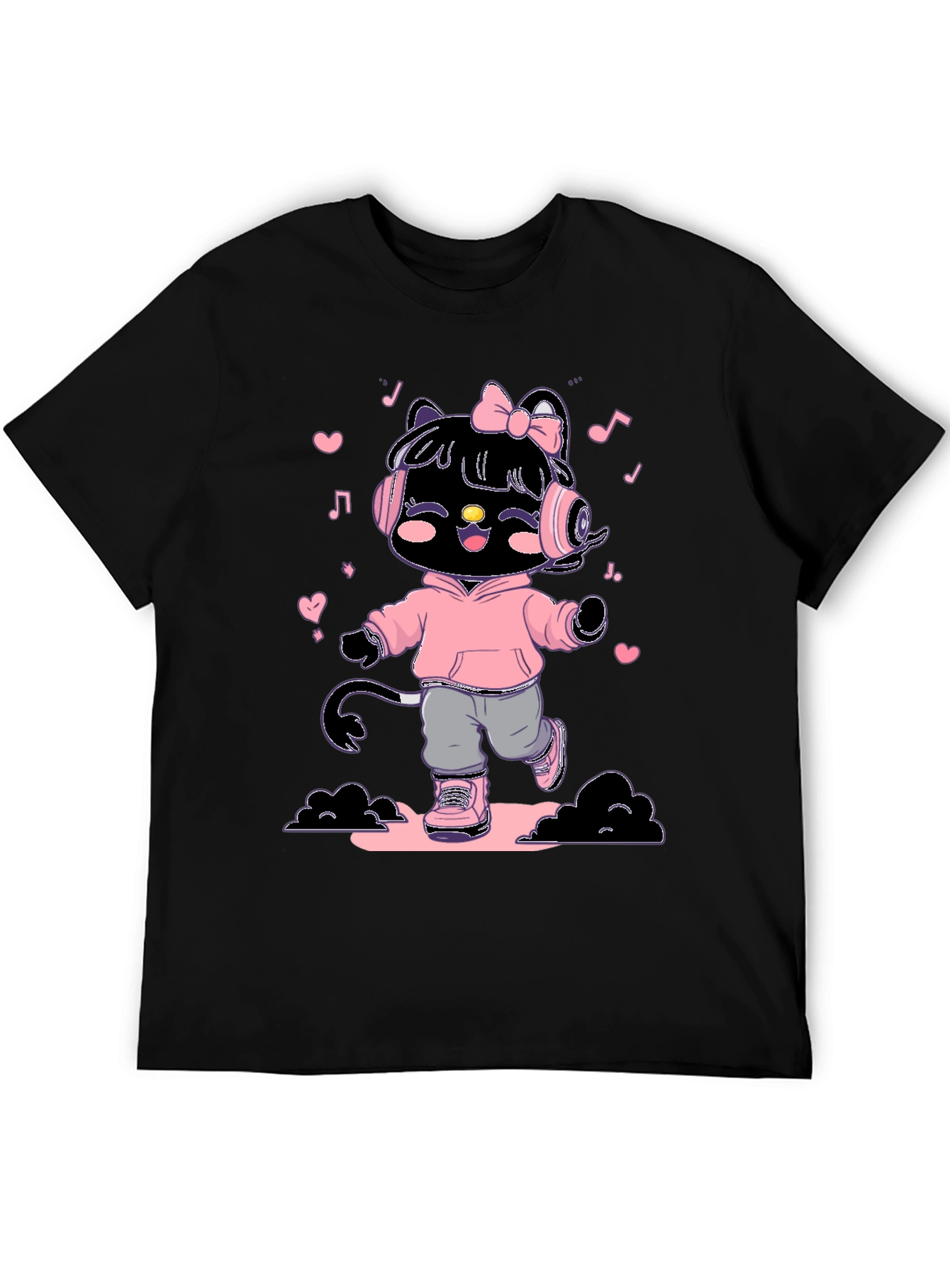 Cute Kitty DJ Graphic T-Shirt