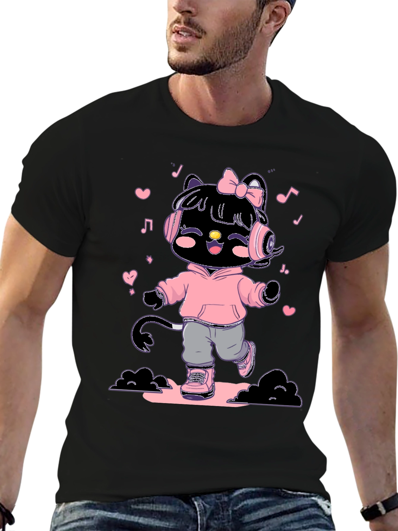 Cute Kitty DJ Graphic T-Shirt