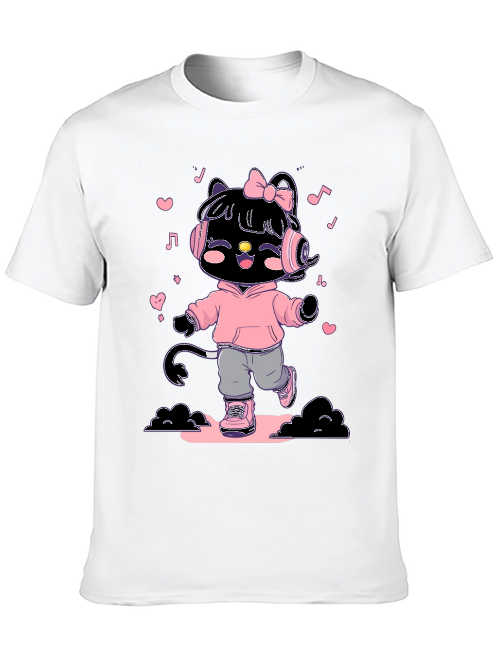 Cute Kitty DJ Graphic T-Shirt