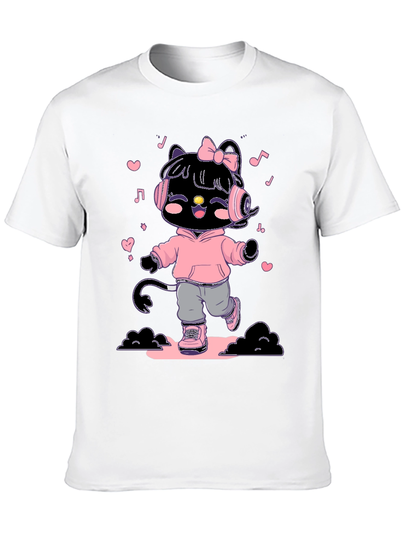 Cute Kitty DJ Graphic T-Shirt