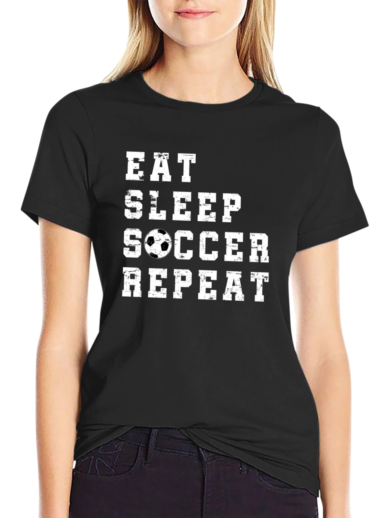 Eat Sleep Soccer Repeat Graphic T-Shirt