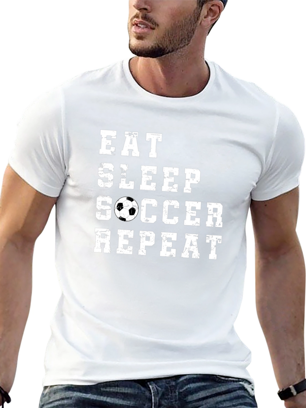Eat Sleep Soccer Repeat Graphic T-Shirt