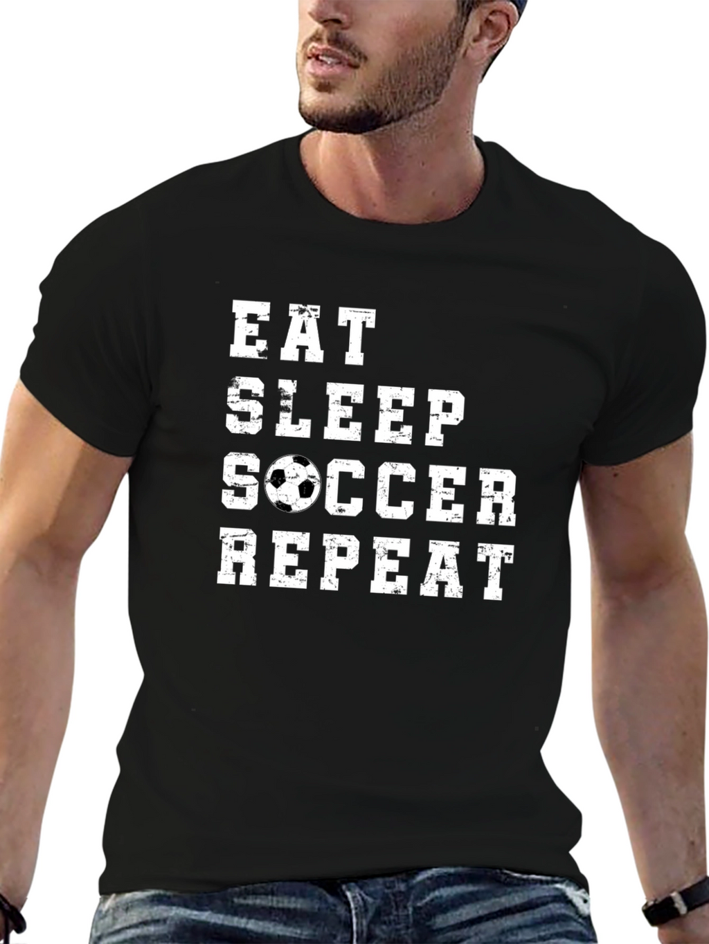 Eat Sleep Soccer Repeat Graphic T-Shirt