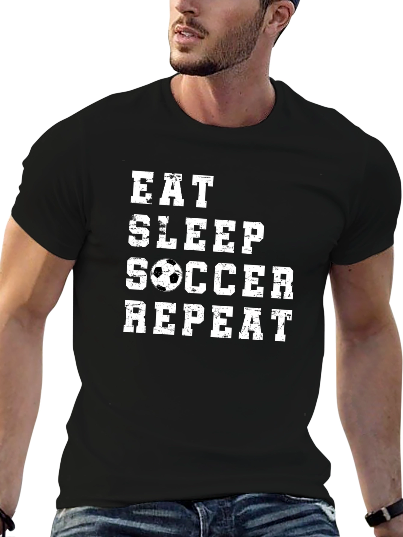 Eat Sleep Soccer Repeat Graphic T-Shirt