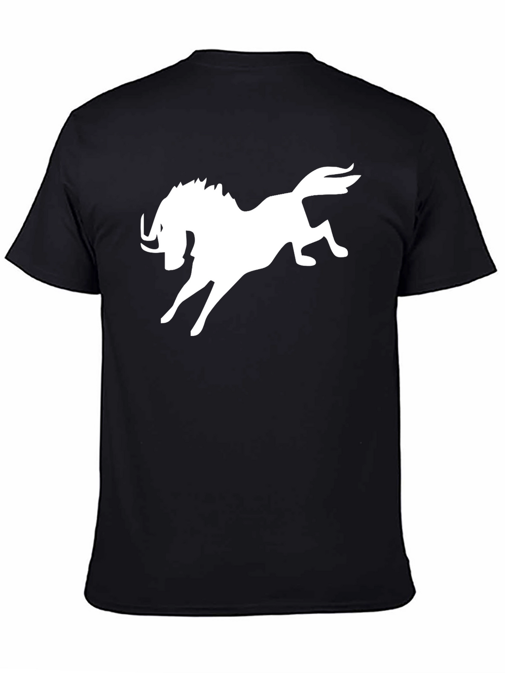 Black T-Shirt with White Mythical Creature Graphic