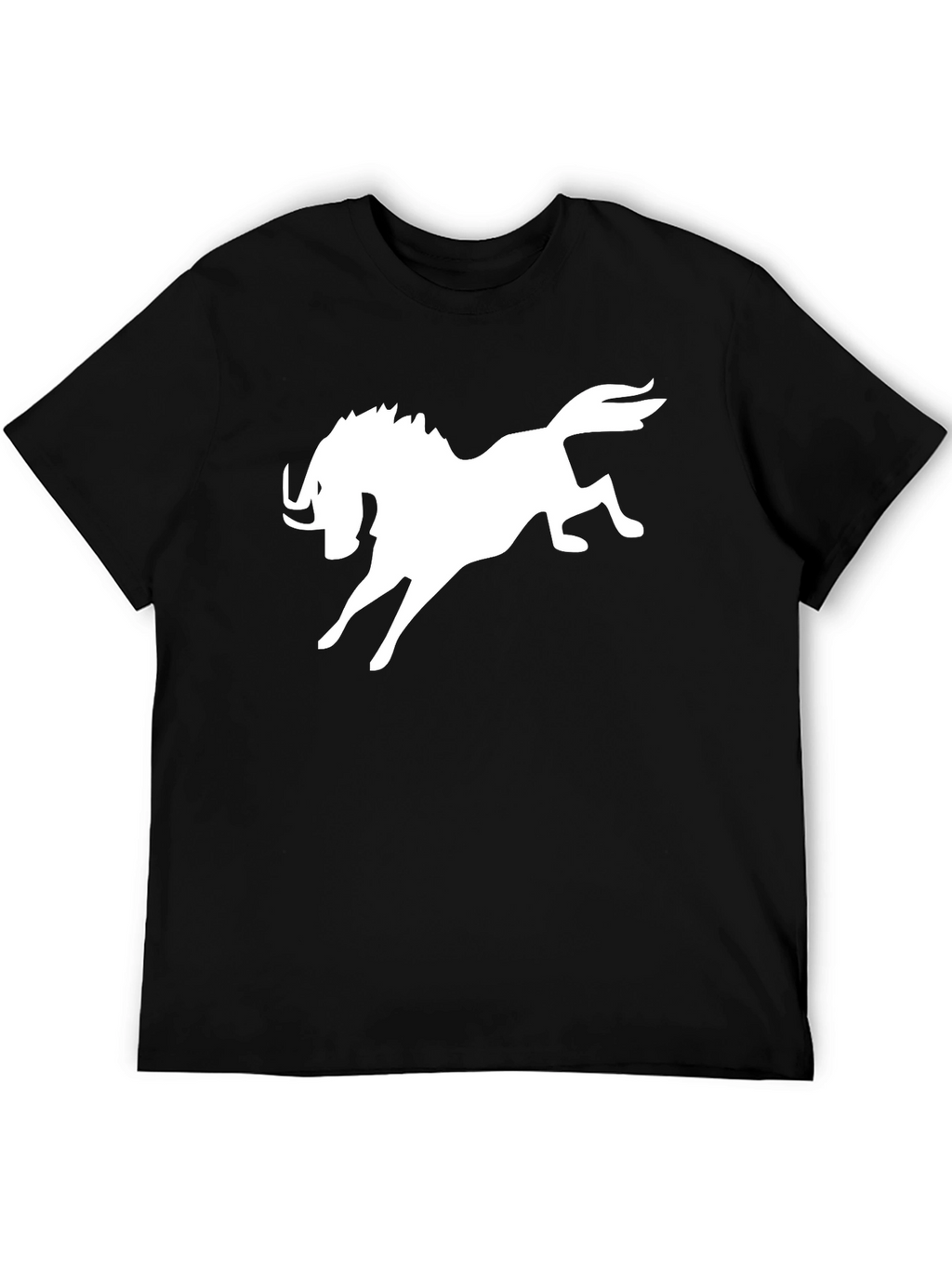 Black T-Shirt with White Mythical Creature Graphic
