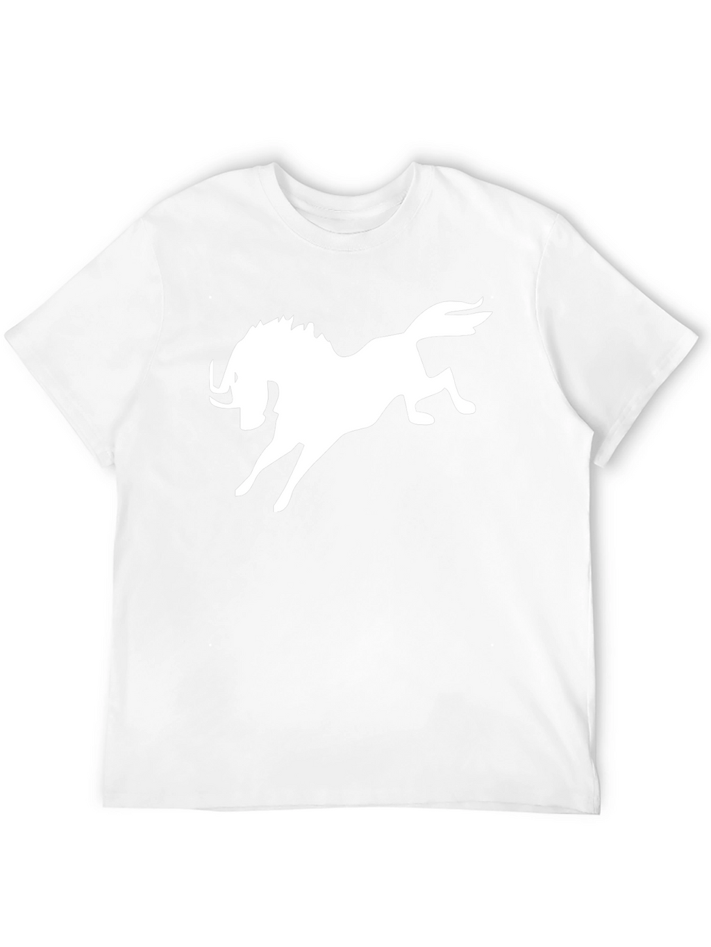 Black T-Shirt with White Mythical Creature Graphic
