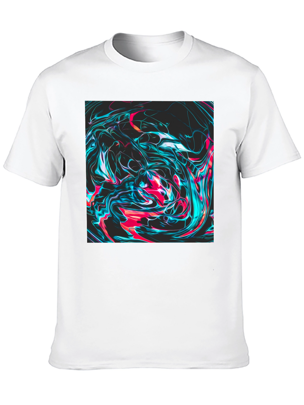 Abstract Swirl Graphic Tee - Mens Black T-Shirt