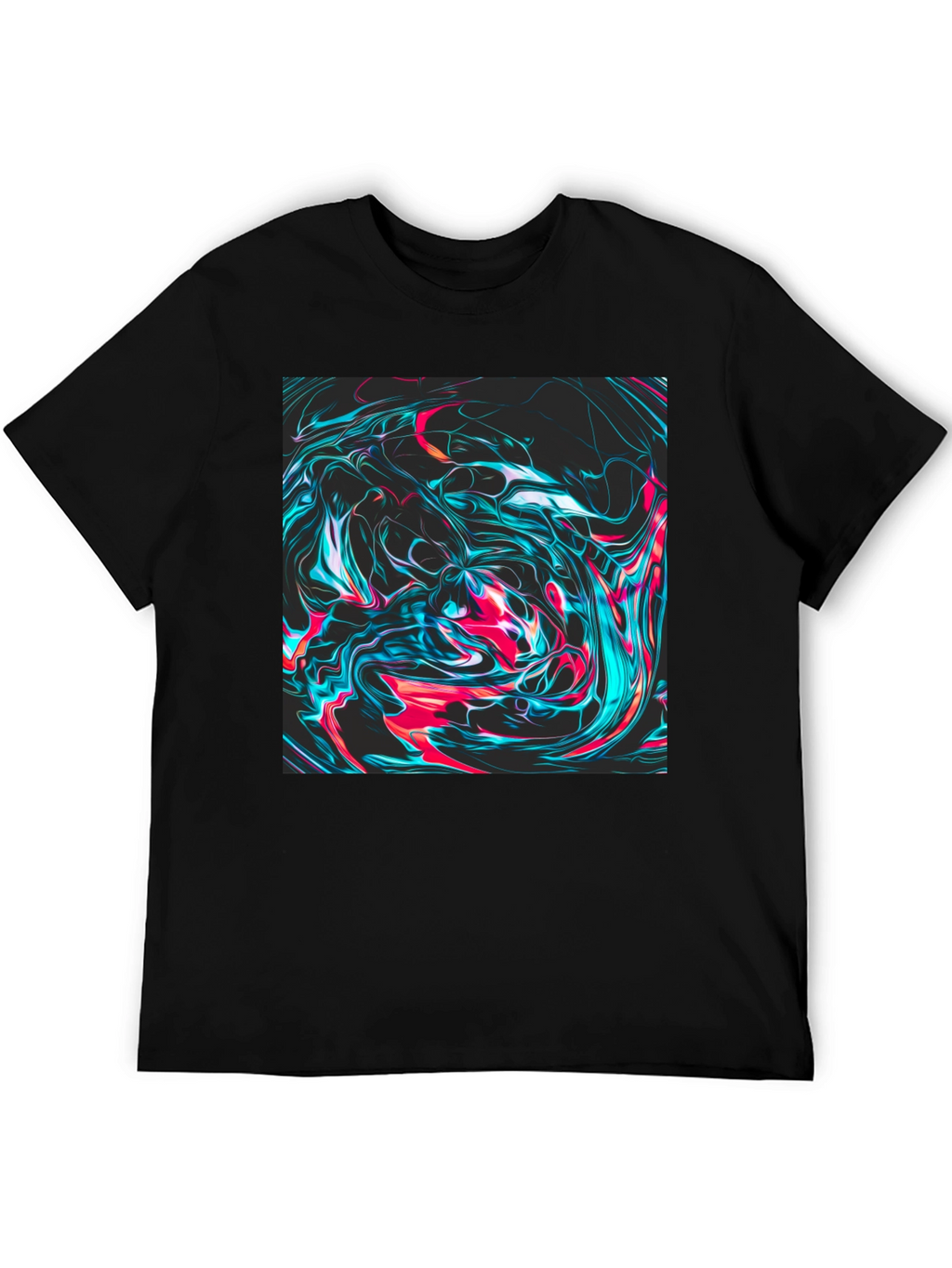 Abstract Swirl Graphic Tee - Mens Black T-Shirt