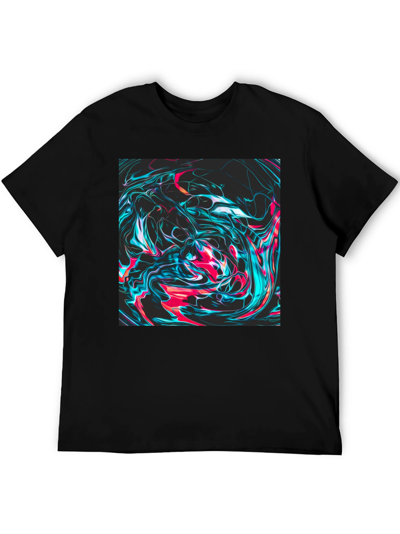 Abstract Swirl Graphic Tee - Mens Black T-Shirt