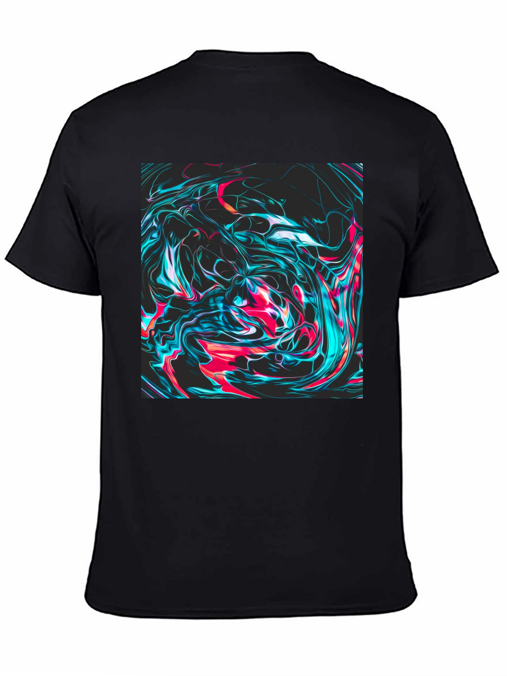 Abstract Swirl Graphic Tee - Mens Black T-Shirt