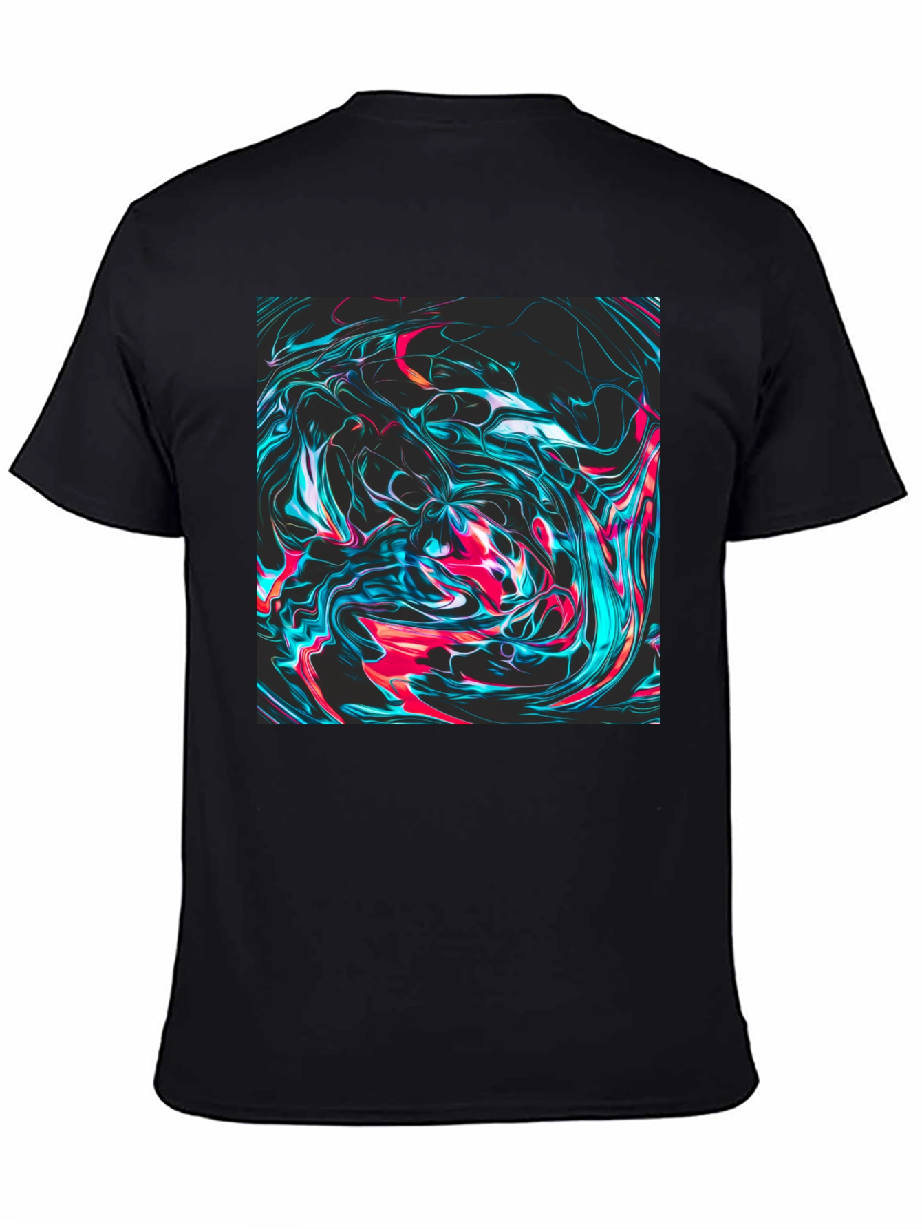 Abstract Swirl Graphic Tee - Mens Black T-Shirt