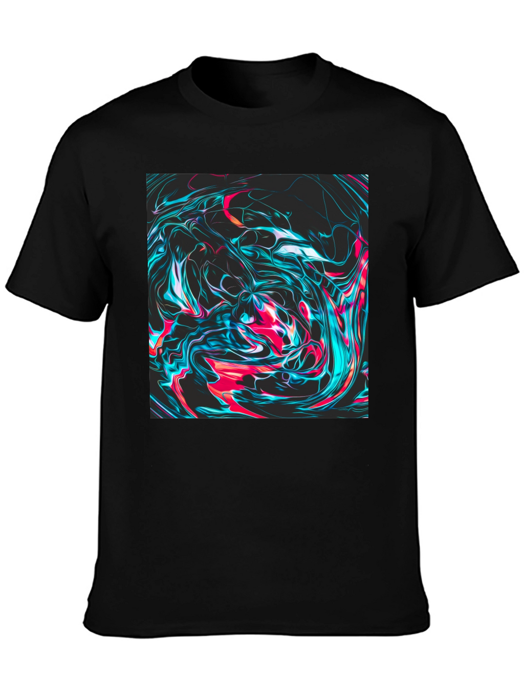 Abstract Swirl Graphic Tee - Mens Black T-Shirt