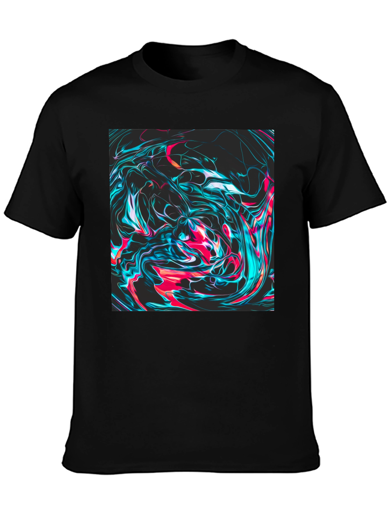 Abstract Swirl Graphic Tee - Mens Black T-Shirt