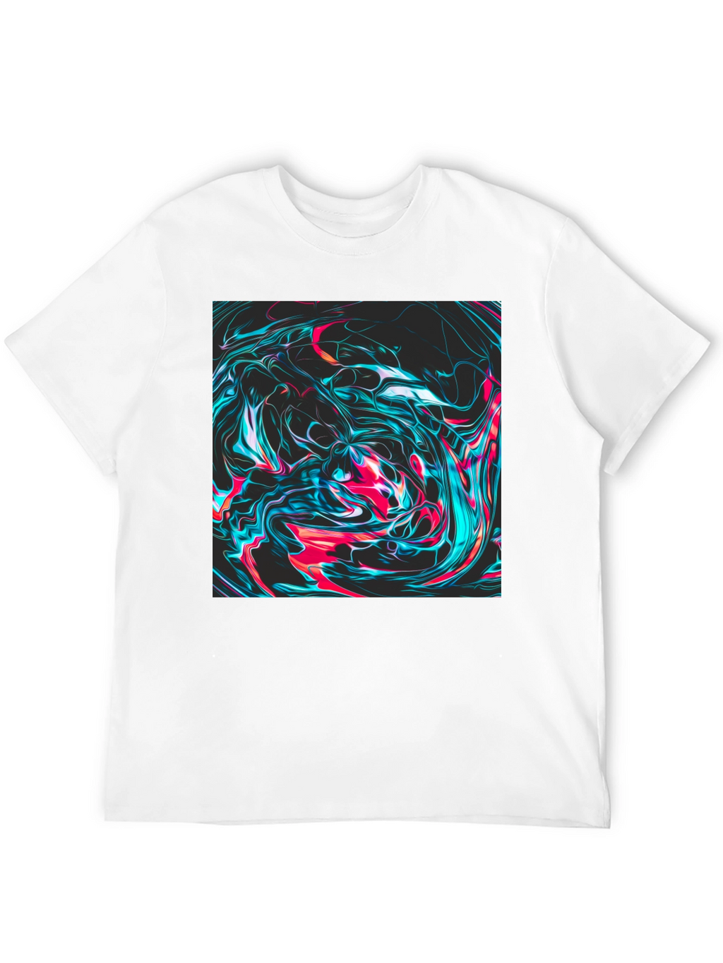 Abstract Swirl Graphic Tee - Mens Black T-Shirt