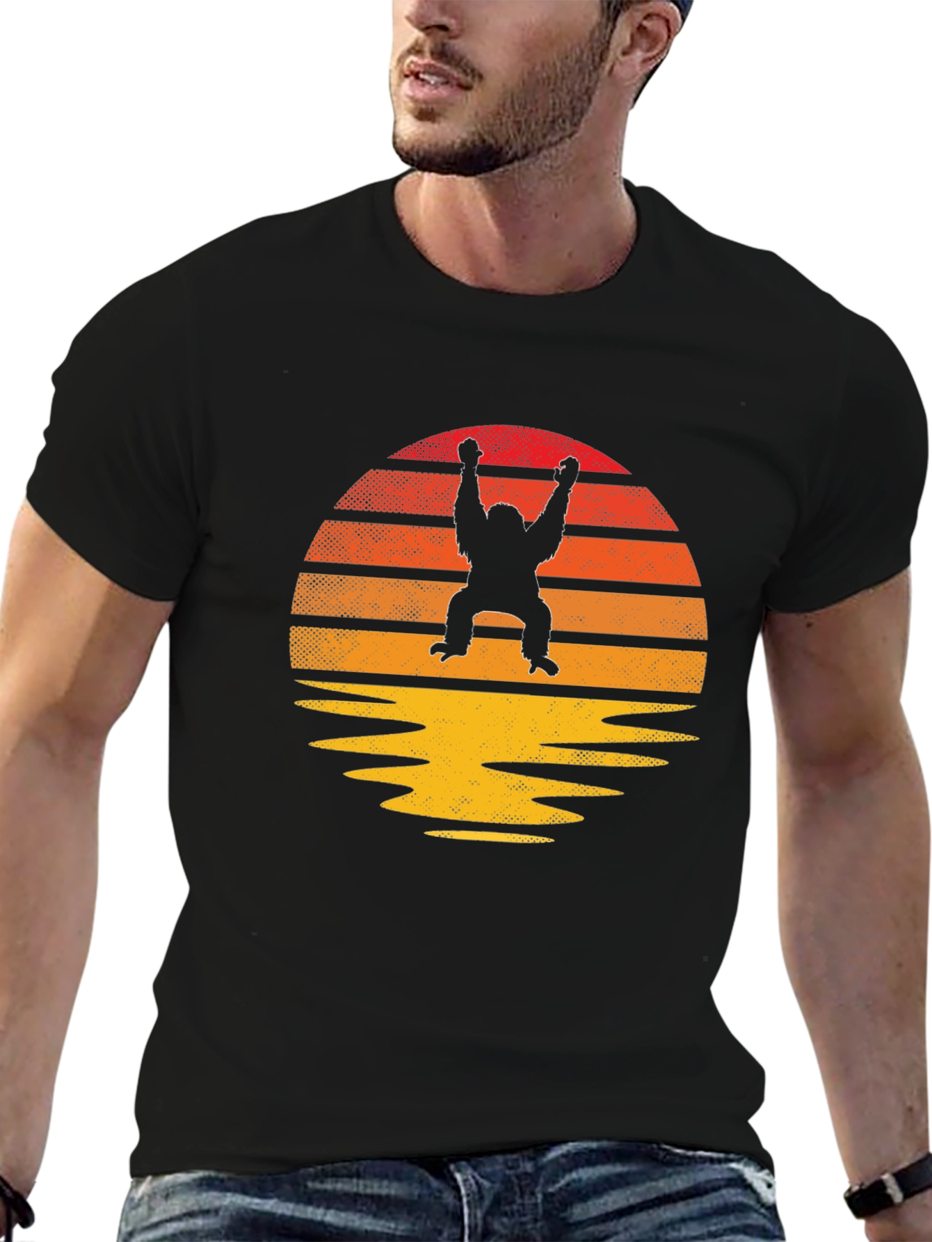 Retro Orangutan Sunset T-Shirt - Classic Style