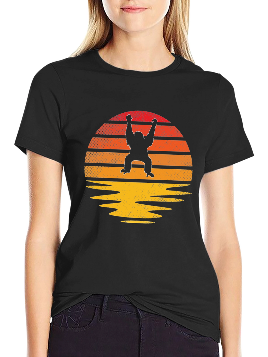 Retro Orangutan Sunset T-Shirt - Classic Style