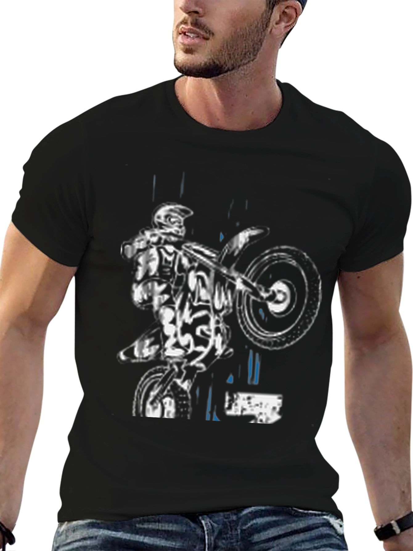 Motocross Rider Black T-Shirt